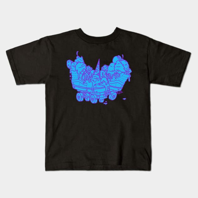 Ice Cream Trux (blue version) Kids T-Shirt by DixxieMae